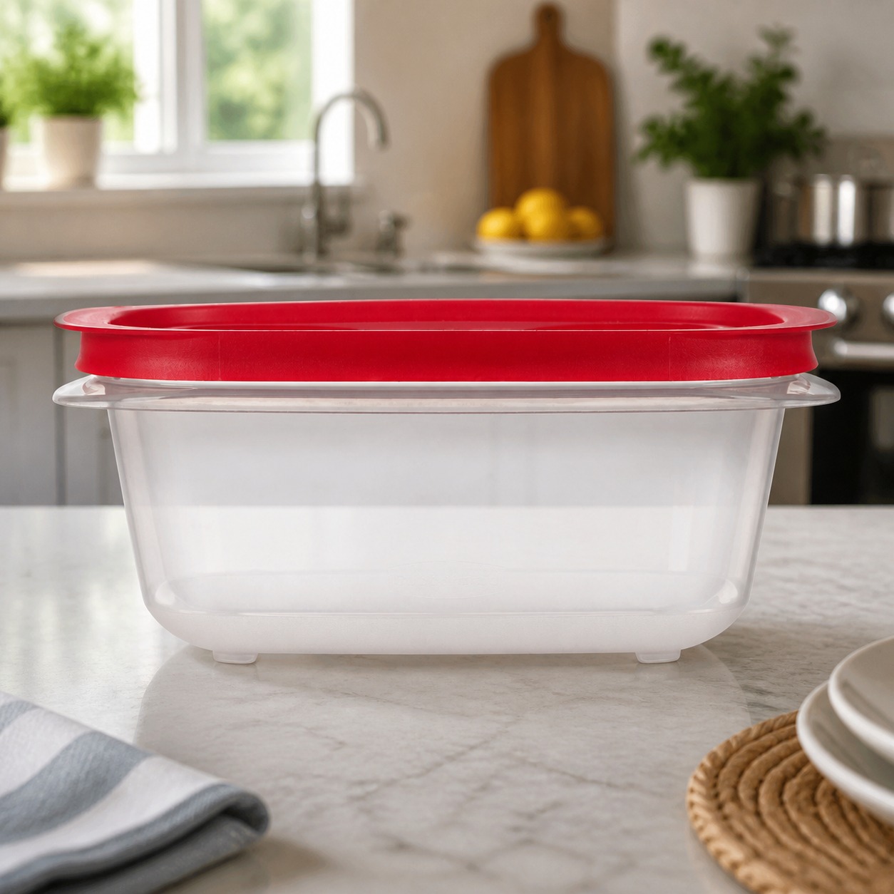 Meal Prep Organizer - Conteneur de stockage alimentaire rectangulaire rouge