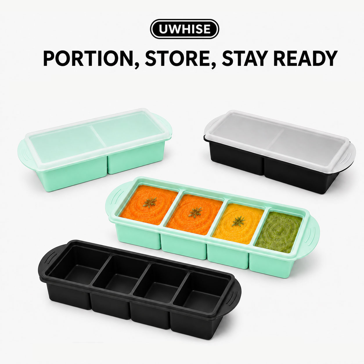 Meal Prep Template - Uwhise Bac de Congélation en Silicone