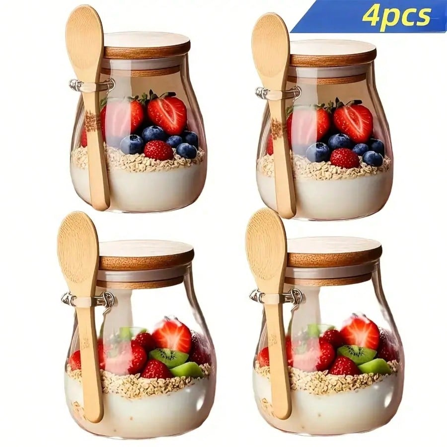 Meal Prep Yogurt Parfait - Lot de 4 contenants pour porridge