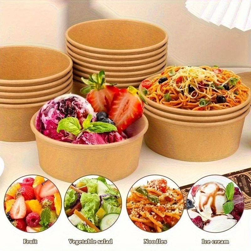 Bols ronds en papier Kraft jet - Meal Prep Noodles avis et prix